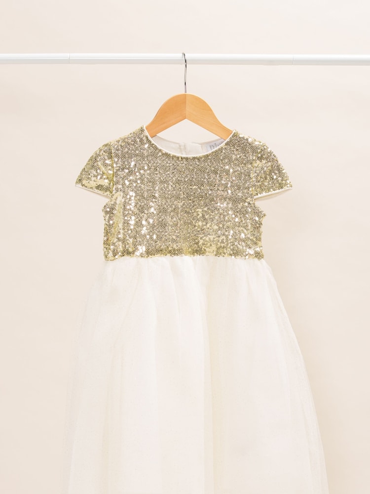 Miss Pink Sequin Top Waterfall Tulle Dress - Image 1 of 3