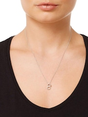 Beaverbrooks 9ct White Gold Diamond Double Heart Pendant - Image 3 of 4
