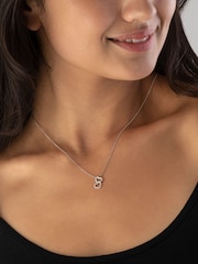 Beaverbrooks 9ct White Gold Diamond Double Heart Pendant - Image 4 of 4