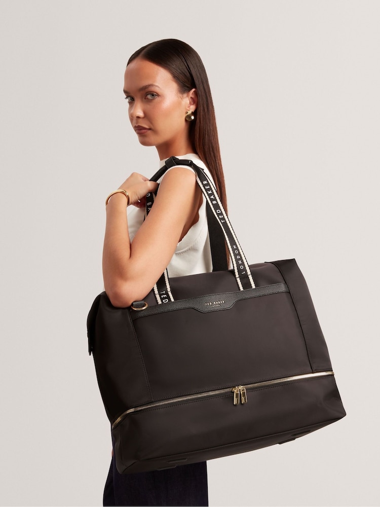 Ted Baker Black Icon Travel Underseat Cabin Holdall - Image 1 of 10 Ted Baker Black Icon Travel Underseat Cabin Holdall - Image 1 of 10
