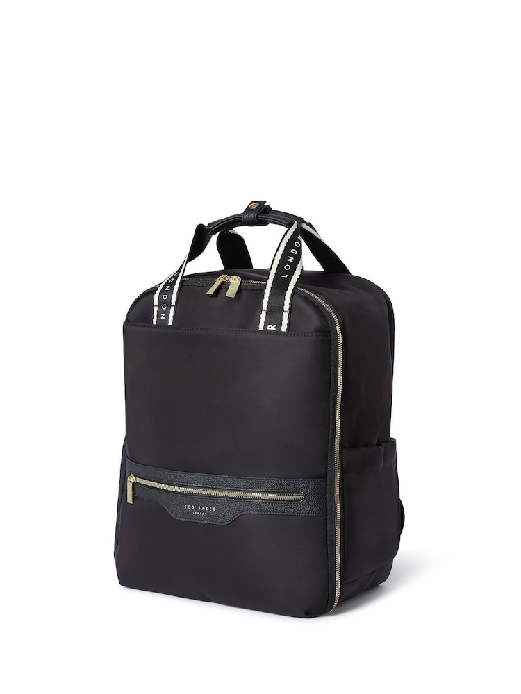 Ted Baker Black Icon Travel Underseat Cabin Backpack - Image 2 of 9 Ted Baker Black Icon Travel Underseat Cabin Backpack - Image 2 of 9