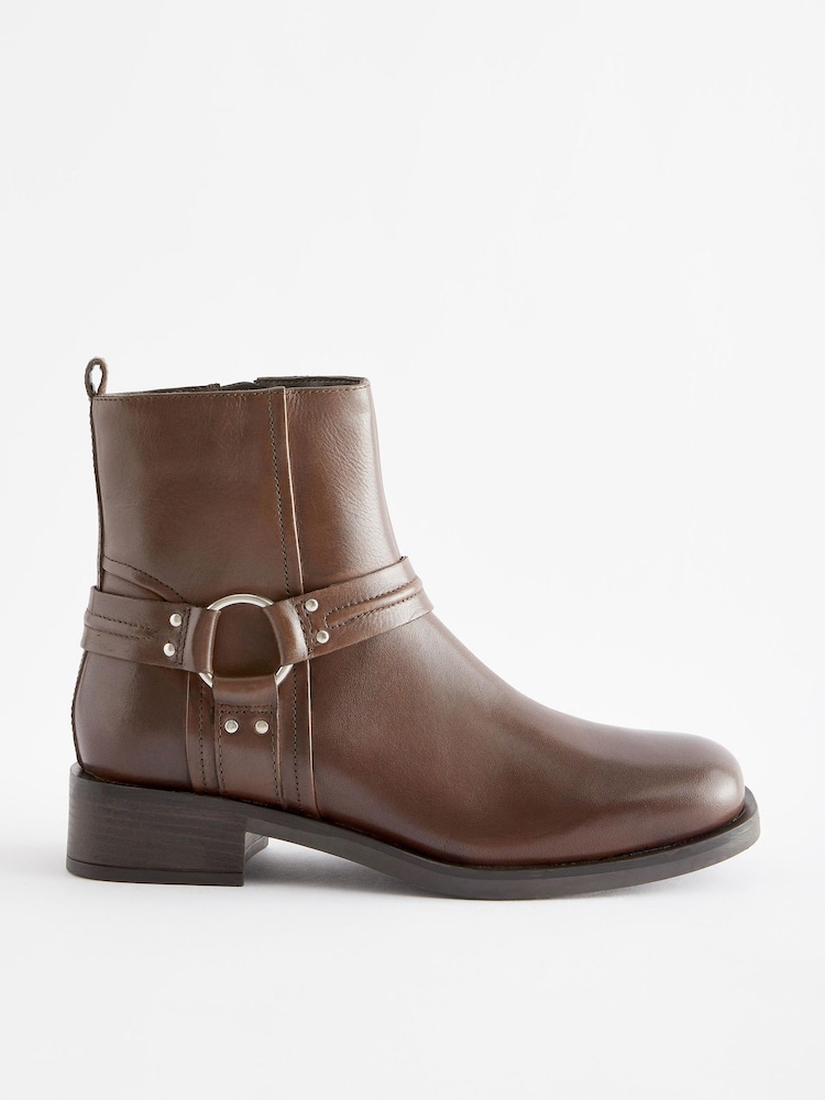Brown Forever Comfort® Gaucho Biker Ankle Boots - Image 1 of 5 Brown Forever Comfort® Gaucho Biker Ankle Boots - Image 1 of 5