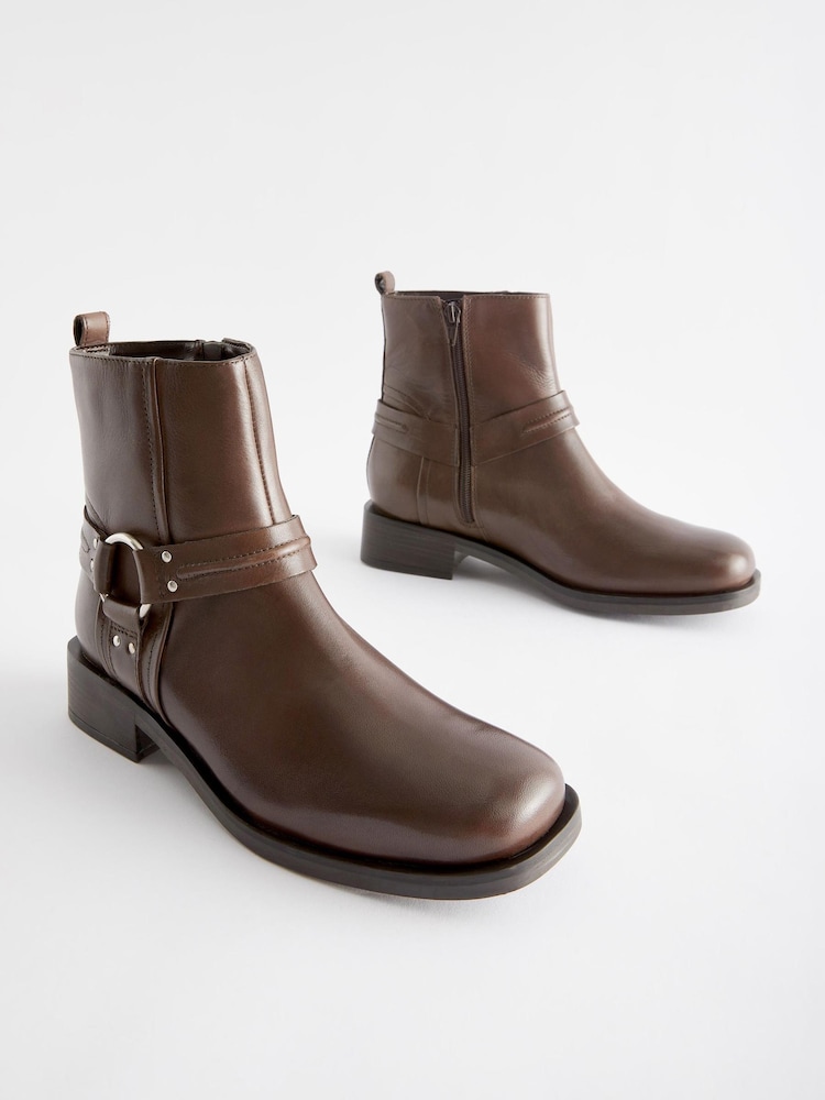 Brown Forever Comfort® Gaucho Biker Ankle Boots - Image 2 of 5 Brown Forever Comfort® Gaucho Biker Ankle Boots - Image 2 of 5