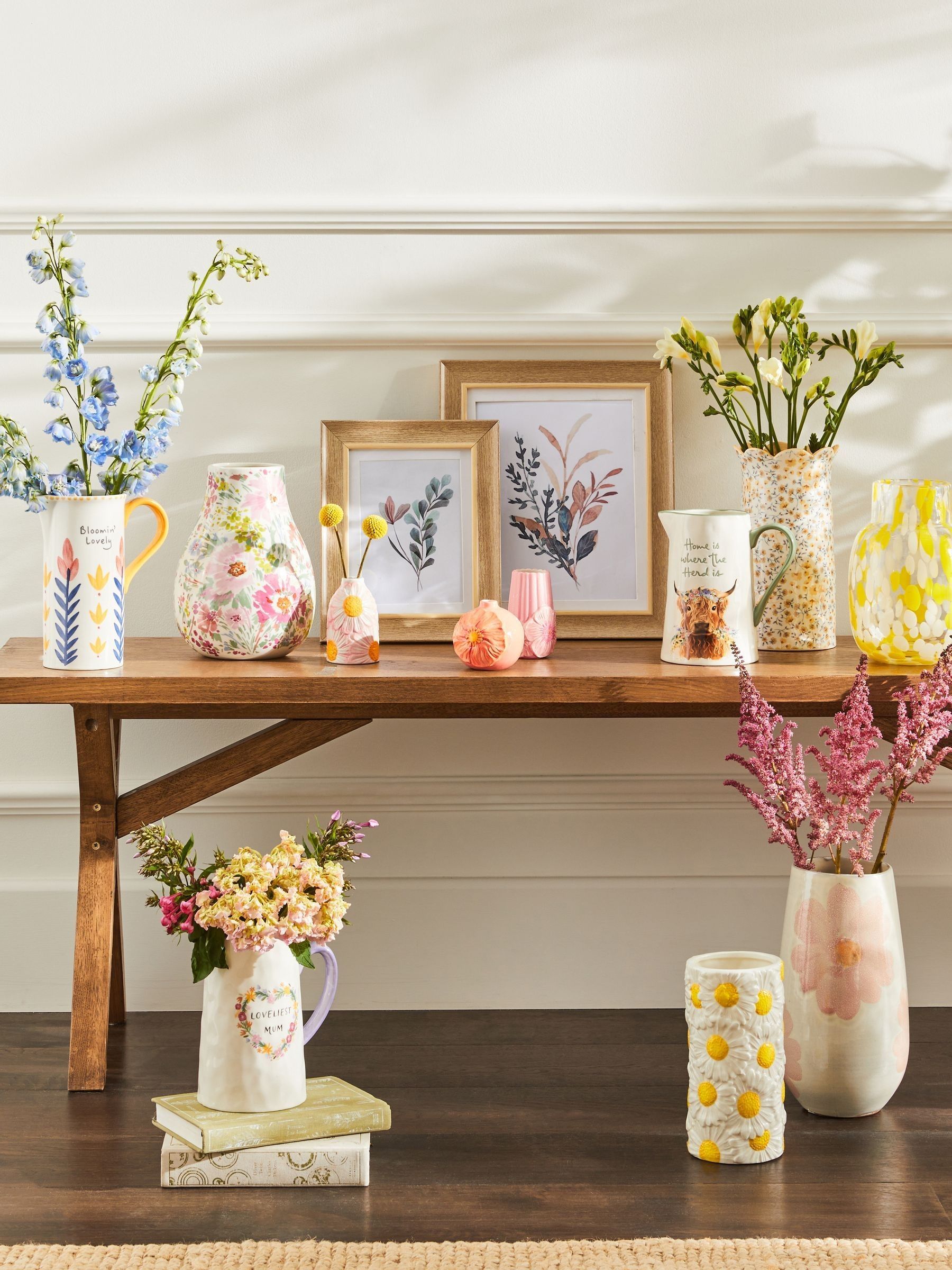 NEXT Multi Pretty Floral Print Ceramic Flower Vase ONE Adult
