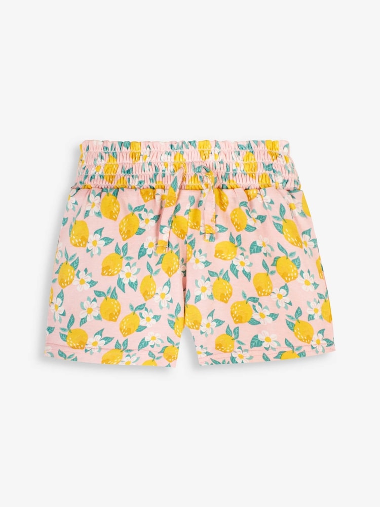 JoJo Maman Bébé Pink 2-Pack Lemon Floral Print & Yellow Pretty Shorts - Image 2 of 8