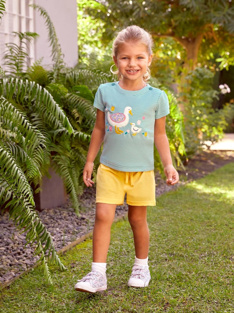 JoJo Maman Bébé Pink 2-Pack Lemon Floral Print & Yellow Pretty Shorts - Image 6 of 8