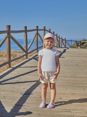 JoJo Maman Bébé Pink 2-Pack Lemon Floral Print & Yellow Pretty Shorts - Image 8 of 8