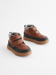 Black/Tan Brown Standard Fit (F) Warm Lined Touch Fastening Boots - Image 1 of 5