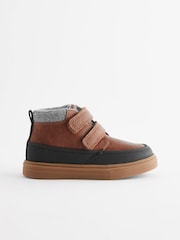 Black/Tan Brown Standard Fit (F) Warm Lined Touch Fastening Boots - Image 2 of 5
