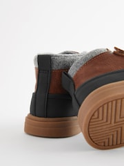 Black/Tan Brown Standard Fit (F) Warm Lined Touch Fastening Boots - Image 5 of 5