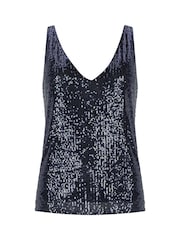 Mint Velvet Blue Sequin Vest - Image 3 of 4
