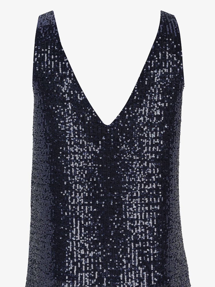 Mint Velvet Blue Sequin Vest - Image 4 of 4 Mint Velvet Blue Sequin Vest - Image 4 of 4