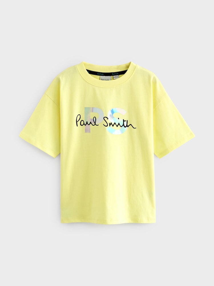 Paul Smith Junior Boys Holographic Short Sleeve Oversized Iconic Print 100% Cotton T-Shirt - Image 1 of 7