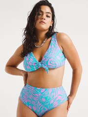 Simply Be Mix And Match Bügelloses, wendbares Bikinioberteil mit hohem Trägeransatz, Pink - Bild 1 von 5