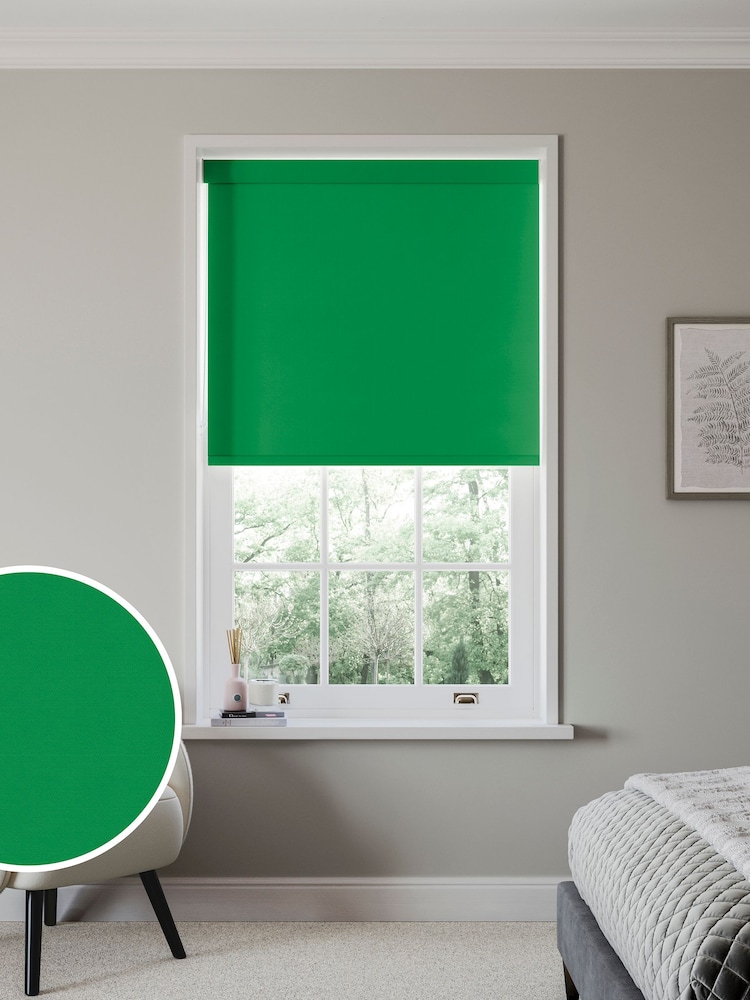 Emerald Green Echo Made to Measure Blackout Roller Blind - Image 1 of 6