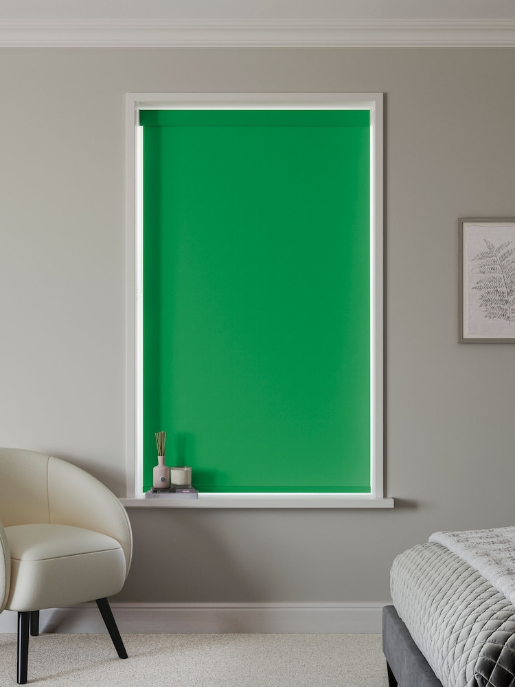 Emerald Green Echo Made to Measure Blackout Roller Blind - Image 2 of 6