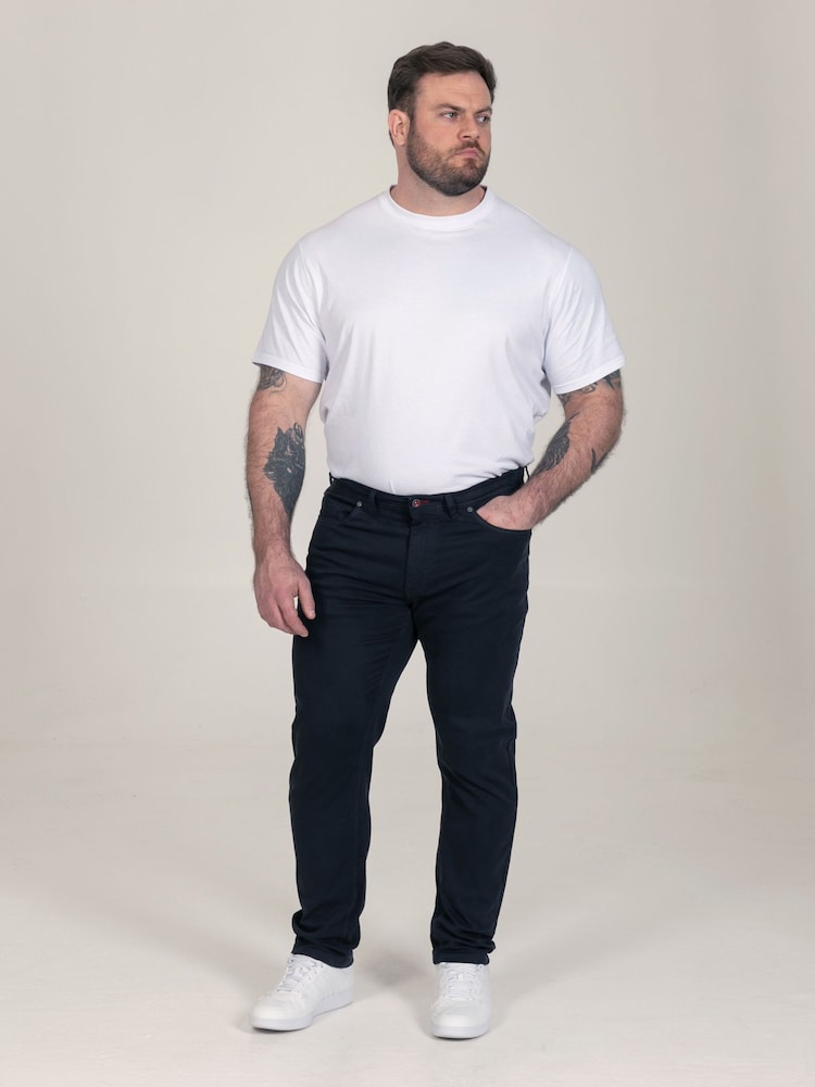 D555 Blue Kelvin Tapered Fit Five Pocket Stretch Twill Chinos With Peach Finish - Image 2 of 9 D555 Blue Kelvin Tapered Fit Five Pocket Stretch Twill Chinos With Peach Finish - Image 2 of 9
