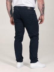 D555 Blue Kelvin Tapered Fit Five Pocket Stretch Twill Chinos With Peach Finish - Image 3 of 9