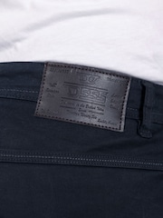 D555 Blue Kelvin Tapered Fit Five Pocket Stretch Twill Chinos With Peach Finish - Image 6 of 9