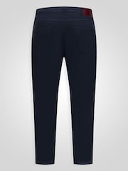 D555 Blue Kelvin Tapered Fit Five Pocket Stretch Twill Chinos With Peach Finish - Image 9 of 9