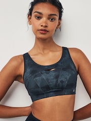 Navy Blue Tie Dye Print Next Active Sports DD+ Antibounce Extra High Impact Bra - Image 1 of 5