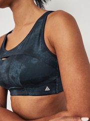 Navy Blue Tie Dye Print Next Active Sports DD+ Antibounce Extra High Impact Bra - Image 3 of 5
