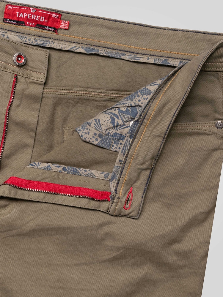 D555 Green Kelvin Tapered Fit Five Pocket Stretch Twill Chinos With Peach Finish - Image 10 of 10 D555 Green Kelvin Tapered Fit Five Pocket Stretch Twill Chinos With Peach Finish - Image 10 of 10
