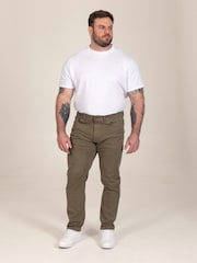 D555 Green Kelvin Tapered Fit Five Pocket Stretch Twill Chinos With Peach Finish - Image 2 of 10