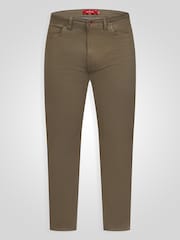 D555 Green Kelvin Tapered Fit Five Pocket Stretch Twill Chinos With Peach Finish - Image 6 of 10