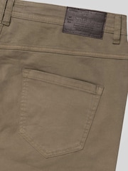 D555 Green Kelvin Tapered Fit Five Pocket Stretch Twill Chinos With Peach Finish - Image 9 of 10