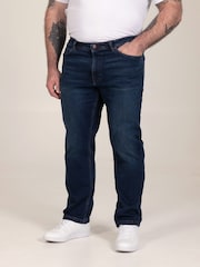 D555 Blue Foster-Straight Fit Ultra Flex Stretch Blue Stonewash Denim Jeans - Image 1 of 10