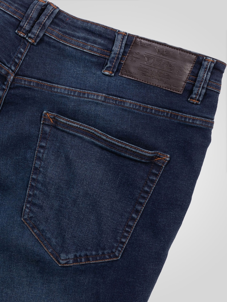 D555 Blue Foster-Straight Fit Ultra Flex Stretch Blue Stonewash Denim Jeans - Image 10 of 10 D555 Blue Foster-Straight Fit Ultra Flex Stretch Blue Stonewash Denim Jeans - Image 10 of 10