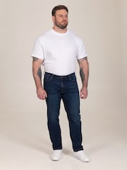 D555 Blue Foster-Straight Fit Ultra Flex Stretch Blue Stonewash Denim Jeans - Image 2 of 10