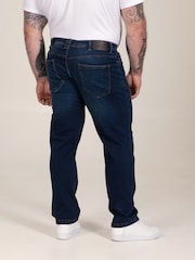 D555 Blue Foster-Straight Fit Ultra Flex Stretch Blue Stonewash Denim Jeans - Image 3 of 10