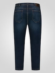 D555 Blue Foster-Straight Fit Ultra Flex Stretch Blue Stonewash Denim Jeans - Image 8 of 10