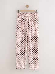 Pink/Chocolate Spot Linen Rich Barrel Leg Trousers - Image 5 of 6