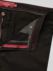 D555 Black Kelvin Tapered Fit Five Pocket Stretch Twill Chinos With Peach Finish - Image 10 of 10