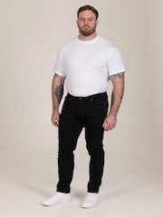 D555 Black Kelvin Tapered Fit Five Pocket Stretch Twill Chinos With Peach Finish - Image 2 of 10