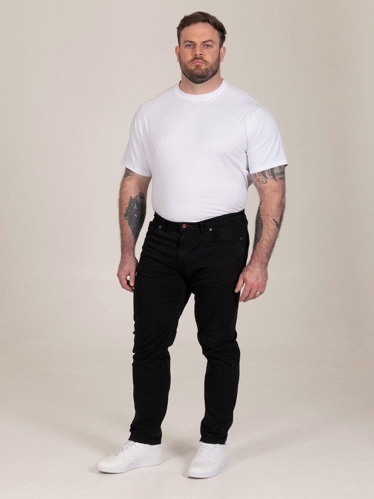 D555 Black Kelvin Tapered Fit Five Pocket Stretch Twill Chinos With Peach Finish - Image 2 of 10 D555 Black Kelvin Tapered Fit Five Pocket Stretch Twill Chinos With Peach Finish - Image 2 of 10