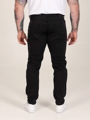 D555 Black Kelvin Tapered Fit Five Pocket Stretch Twill Chinos With Peach Finish - Image 3 of 10