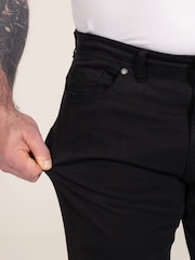 D555 Black Kelvin Tapered Fit Five Pocket Stretch Twill Chinos With Peach Finish - Image 4 of 10