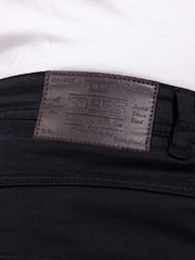 D555 Black Kelvin Tapered Fit Five Pocket Stretch Twill Chinos With Peach Finish - Image 5 of 10