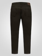 D555 Black Kelvin Tapered Fit Five Pocket Stretch Twill Chinos With Peach Finish - Image 7 of 10