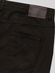 D555 Black Kelvin Tapered Fit Five Pocket Stretch Twill Chinos With Peach Finish - Image 9 of 10