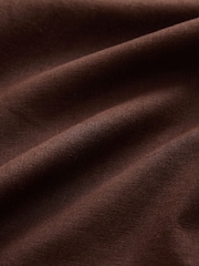 Chocolate Brown Linen Rich Barrel Leg Trousers - Image 7 of 7