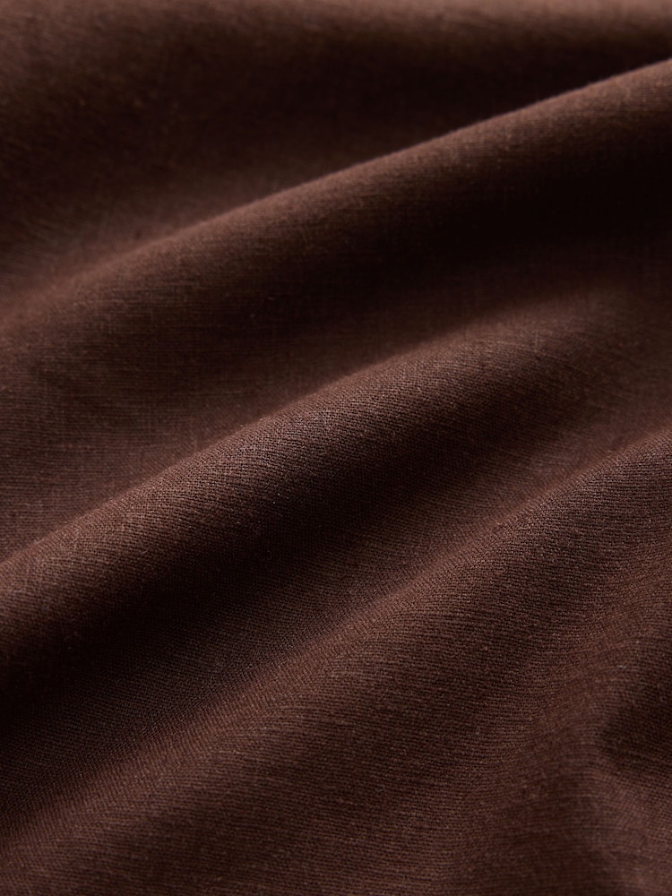 Chocolate Brown Linen Rich Barrel Leg Trousers - Image 7 of 7 Chocolate Brown Linen Rich Barrel Leg Trousers - Image 7 of 7