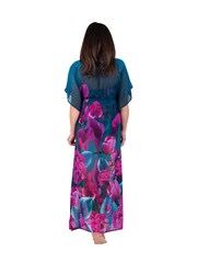 Seaspray Green Honolulu Teal Floral Maxi Kaftan - Image 2 of 3