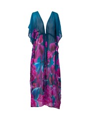 Seaspray Green Honolulu Teal Floral Maxi Kaftan - Image 3 of 3