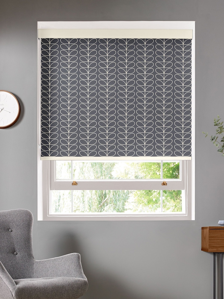 Orla Kiely Grey Linear Stem Made To Measure Roller Blind - Image 1 of 3