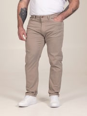 D555 Cream Kelvin Tapered Fit Five Pocket Stretch Twill Chinos With Peach Finish - Image 1 of 9